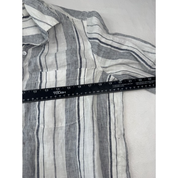 ATHLETA Linen Top M Women's Button Down Striped - Picture 10 of 11